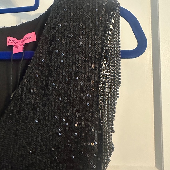 Betsey Johnson Black Sequin Dress Medium NWT - Picture 4 of 11